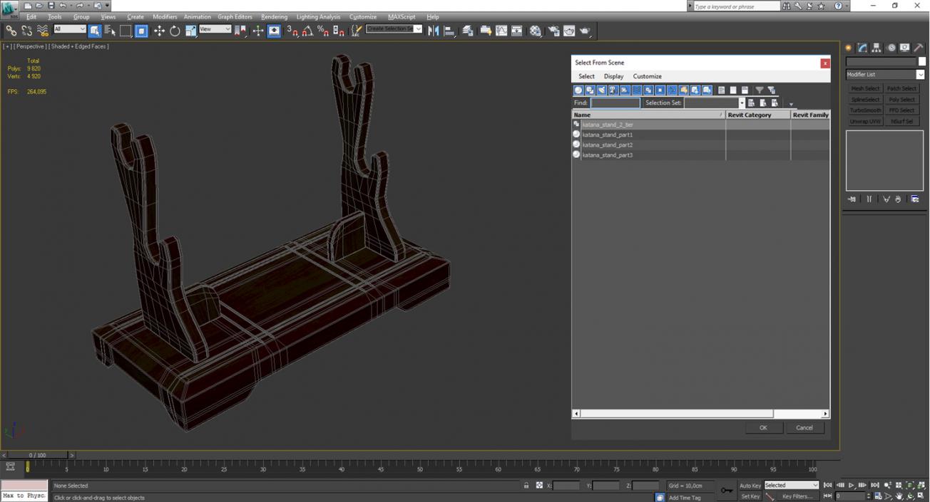 3D Double Sword Stand model