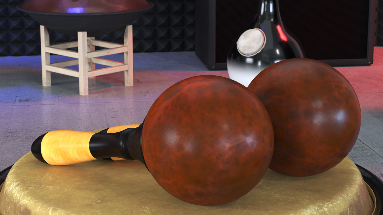 3D Maracas Musical Instrument