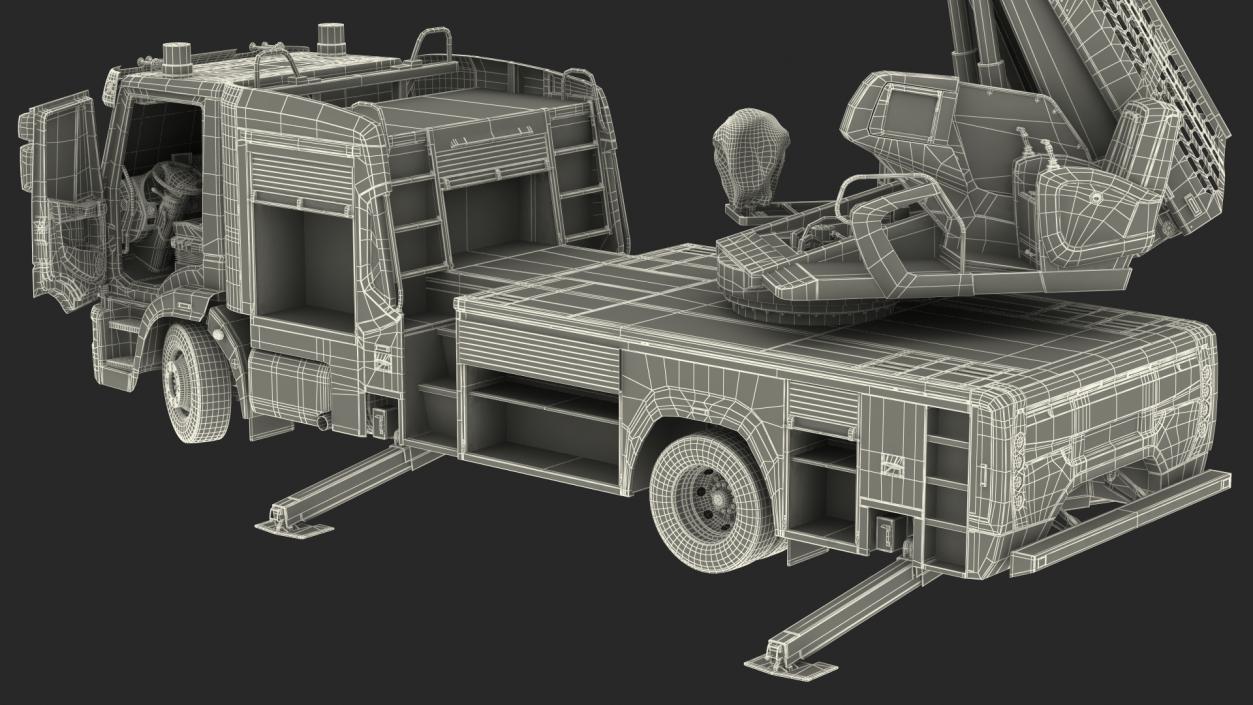 3D model Fire Truck Ready Position