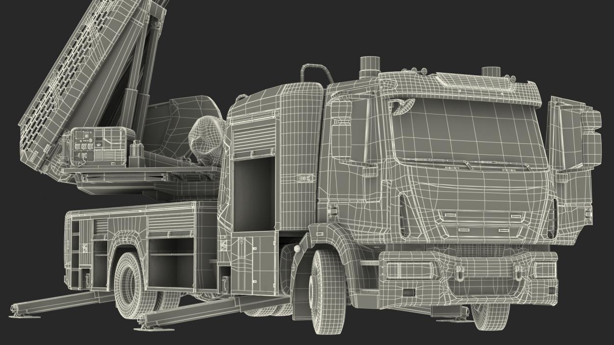 3D model Fire Truck Ready Position