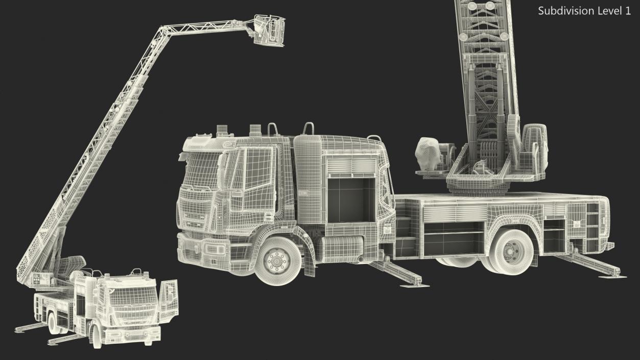 3D model Fire Truck Ready Position