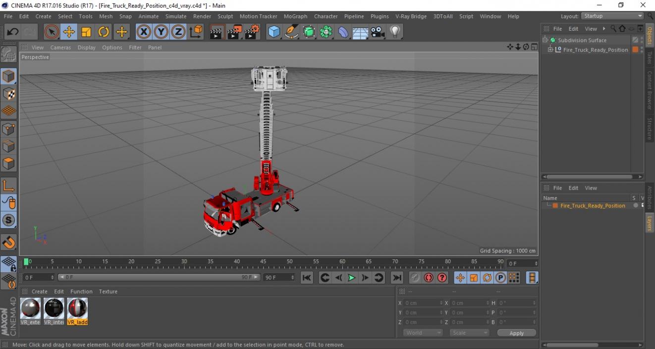 3D model Fire Truck Ready Position