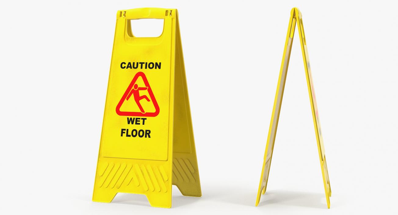 Caution Wet Floor Sign 3D