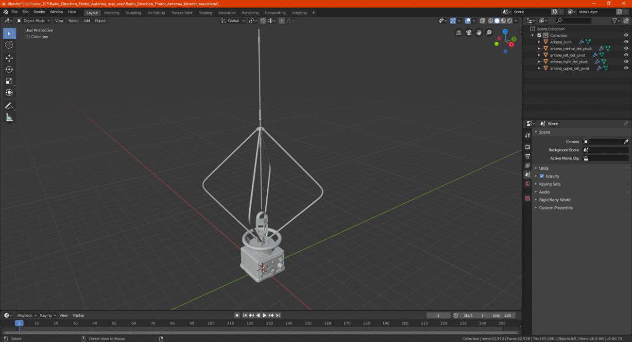 3D model Radio Direction Finder Antenna