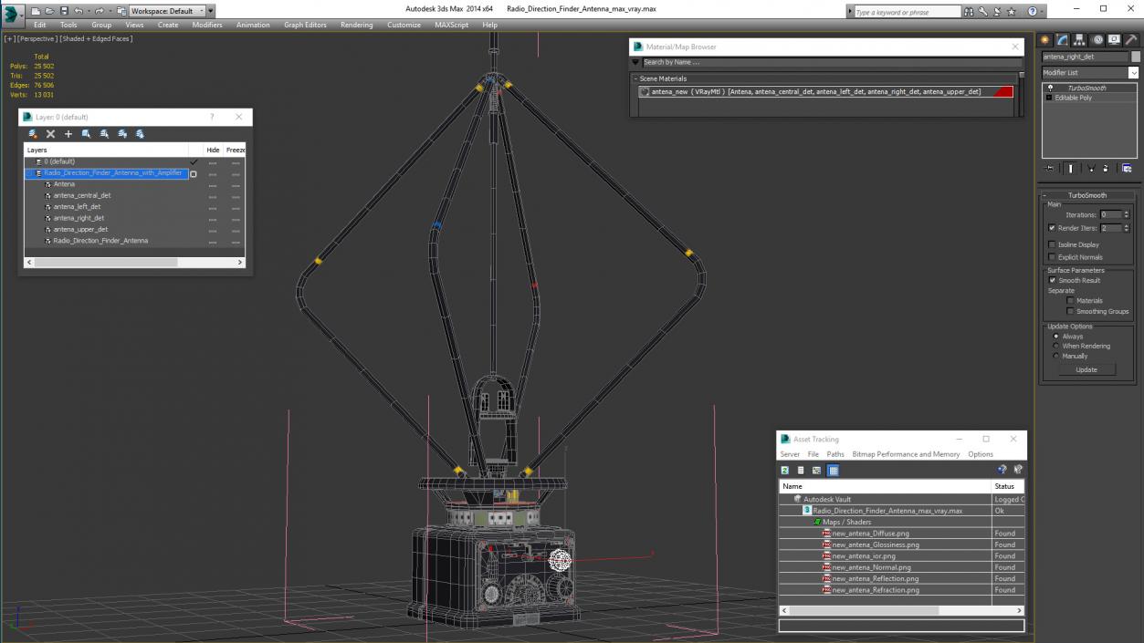 3D model Radio Direction Finder Antenna