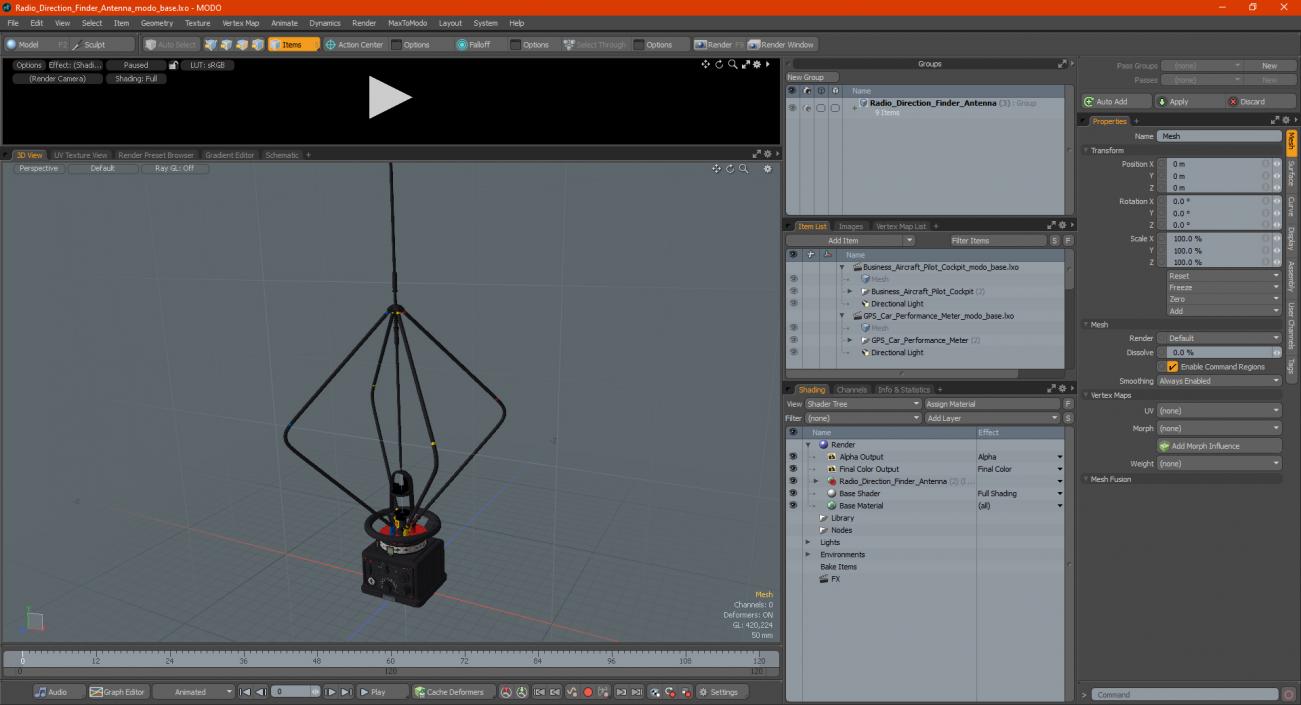 3D model Radio Direction Finder Antenna