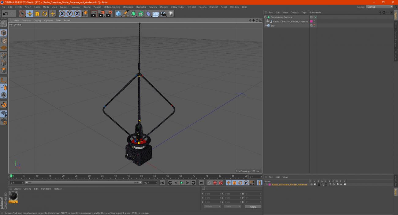 3D model Radio Direction Finder Antenna