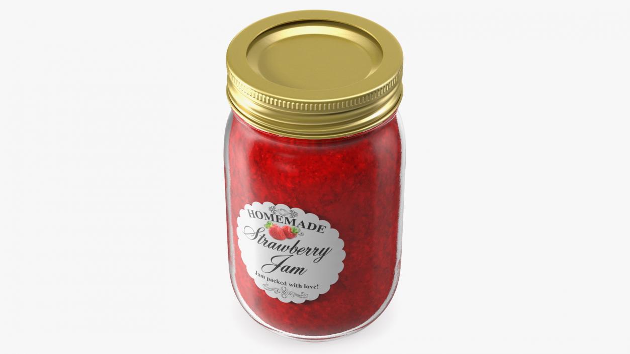 3D Jam Jar Strawberry model