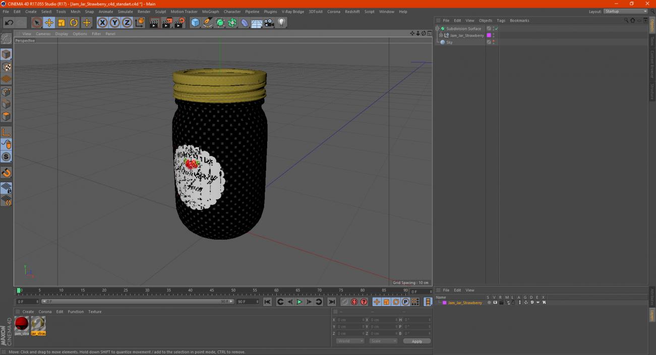 3D Jam Jar Strawberry model