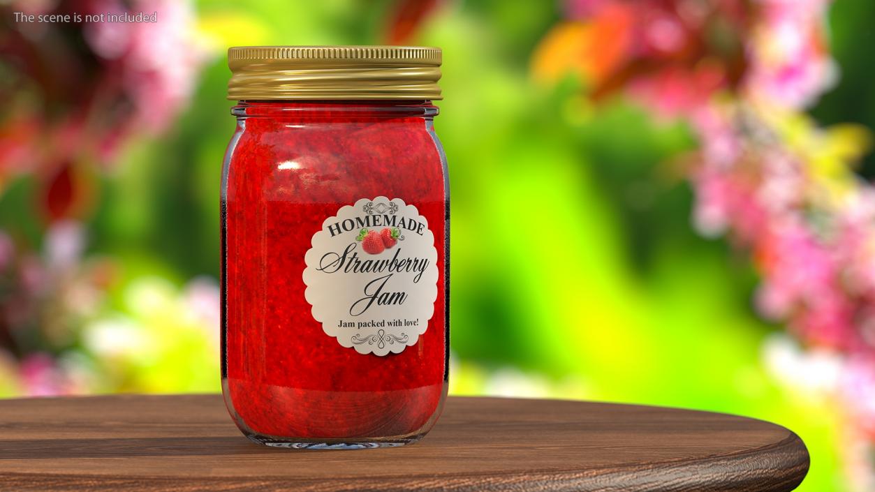 3D Jam Jar Strawberry model