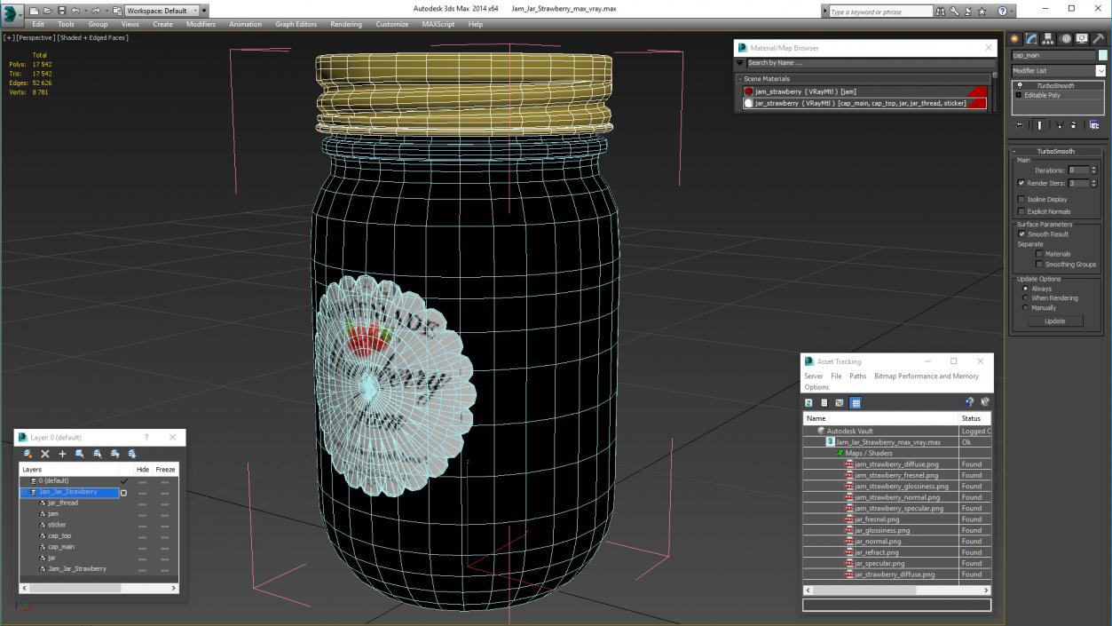 3D Jam Jar Strawberry model