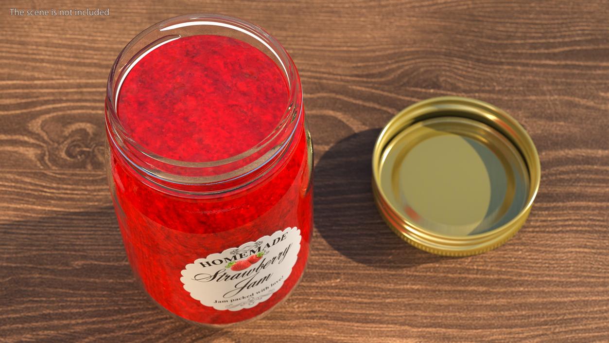 3D Jam Jar Strawberry model