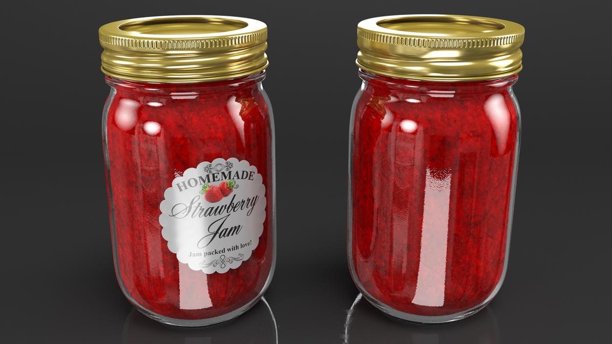 3D Jam Jar Strawberry model