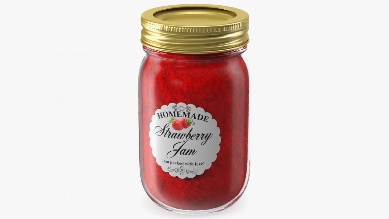 3D Jam Jar Strawberry model