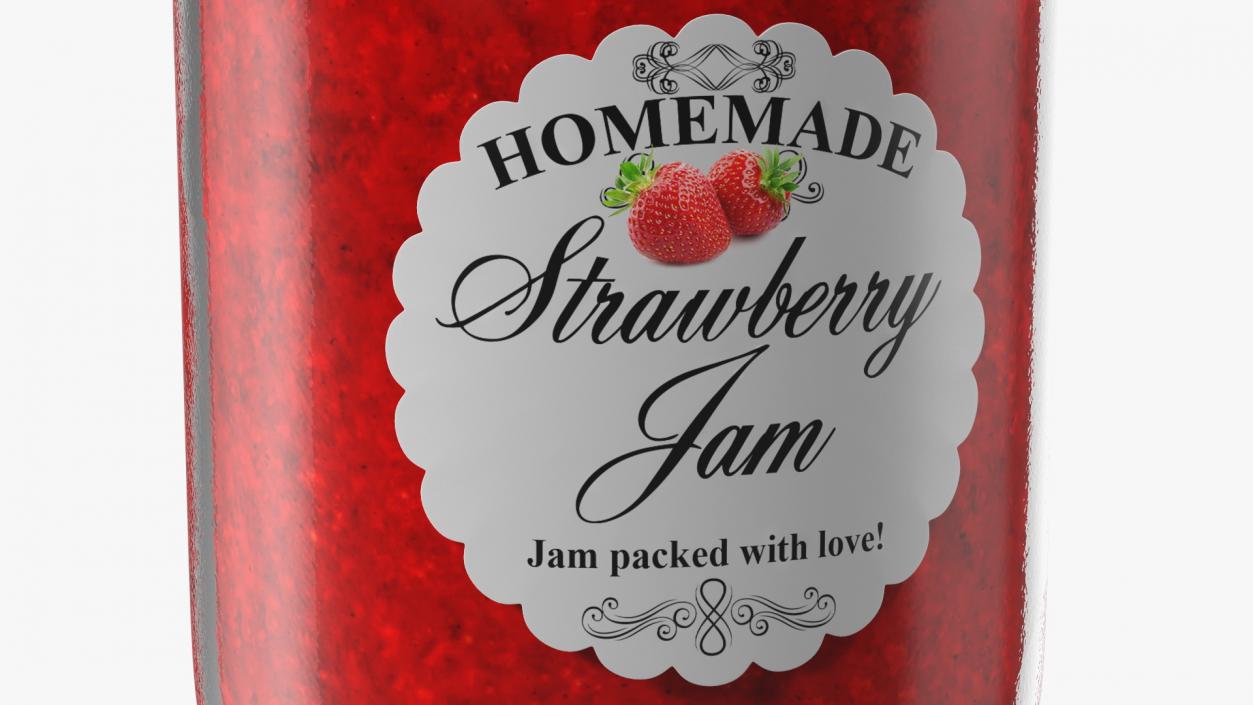 3D Jam Jar Strawberry model