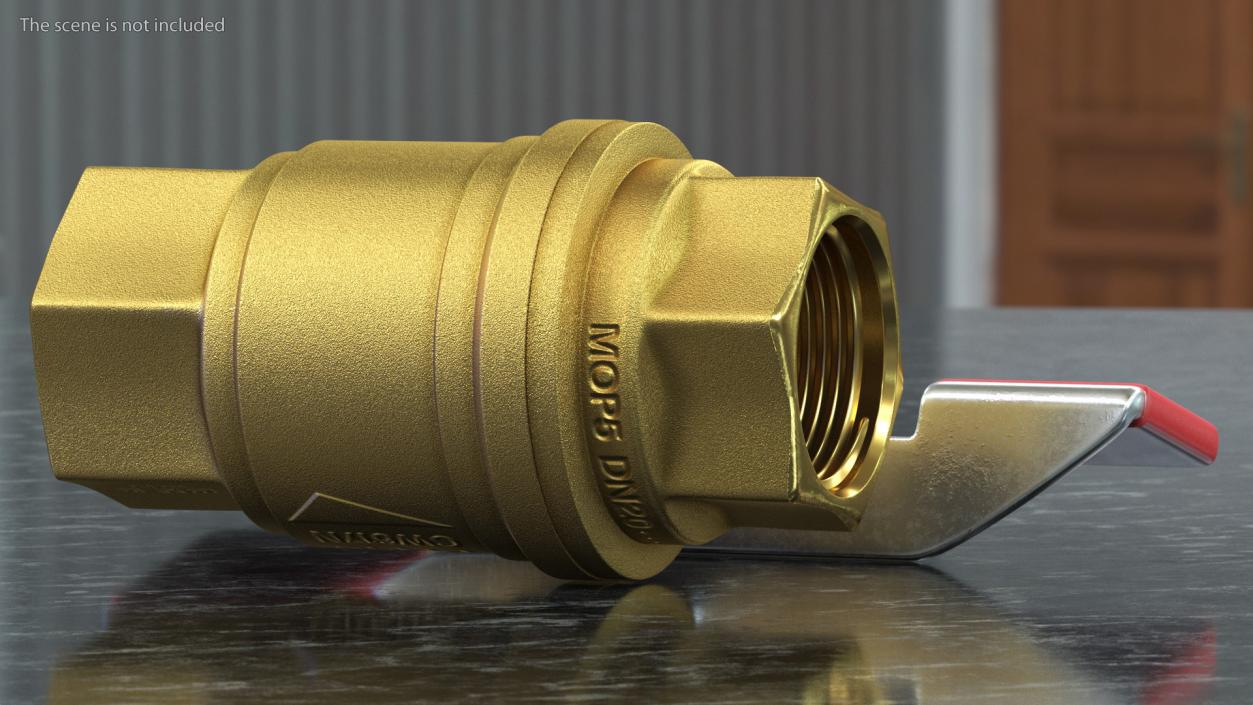 Brass Ball Valve with Union Butterfly Handle 3D model