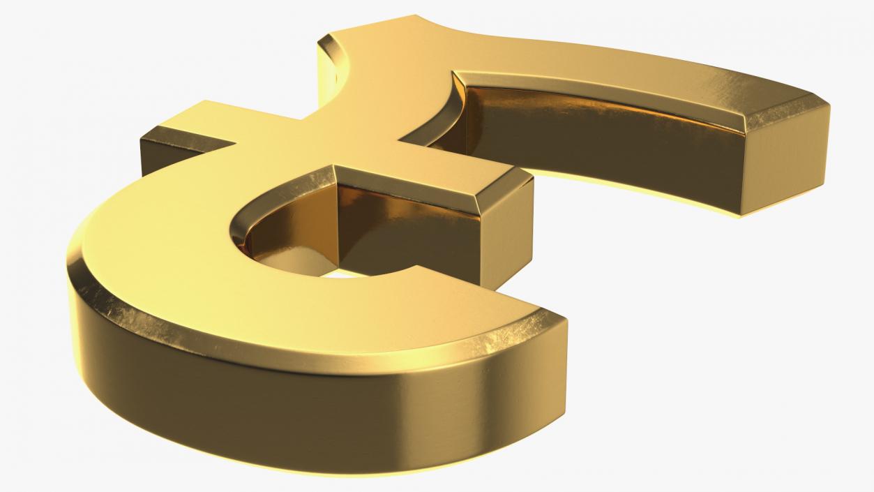 UK Pound Currency Symbol Gold 3D model