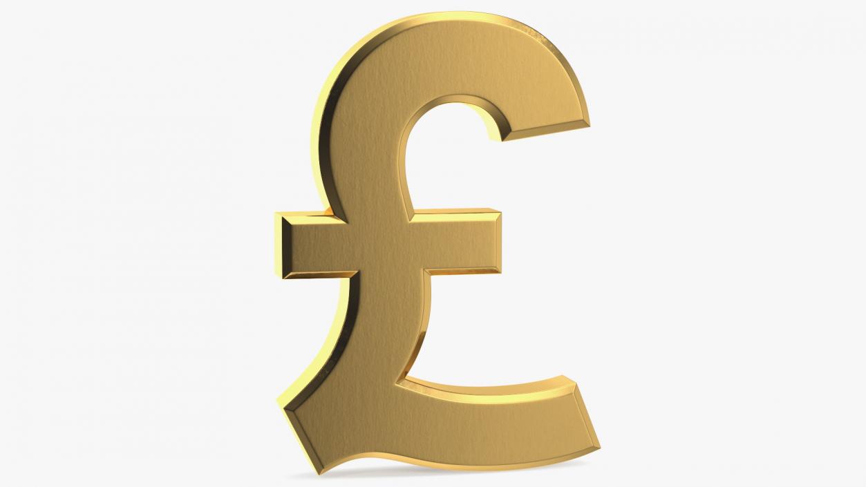 UK Pound Currency Symbol Gold 3D model