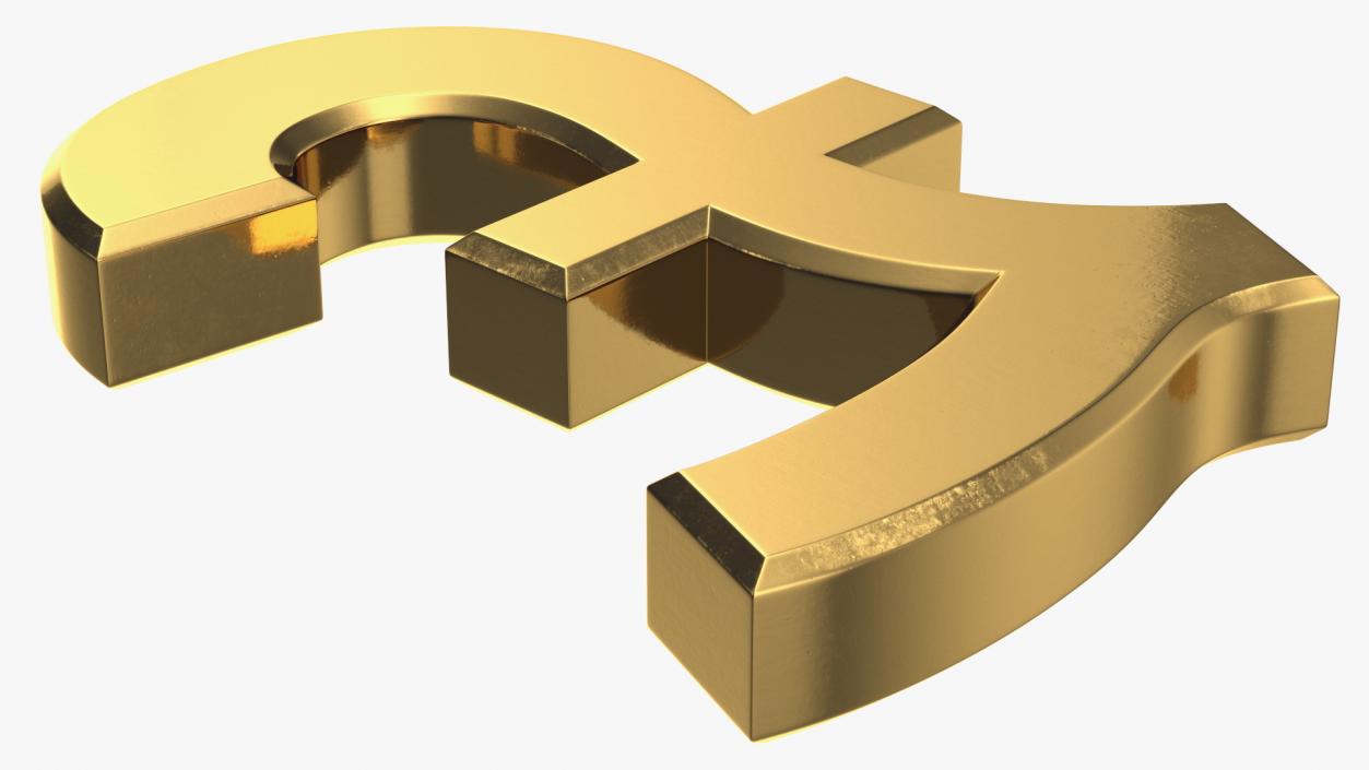 UK Pound Currency Symbol Gold 3D model