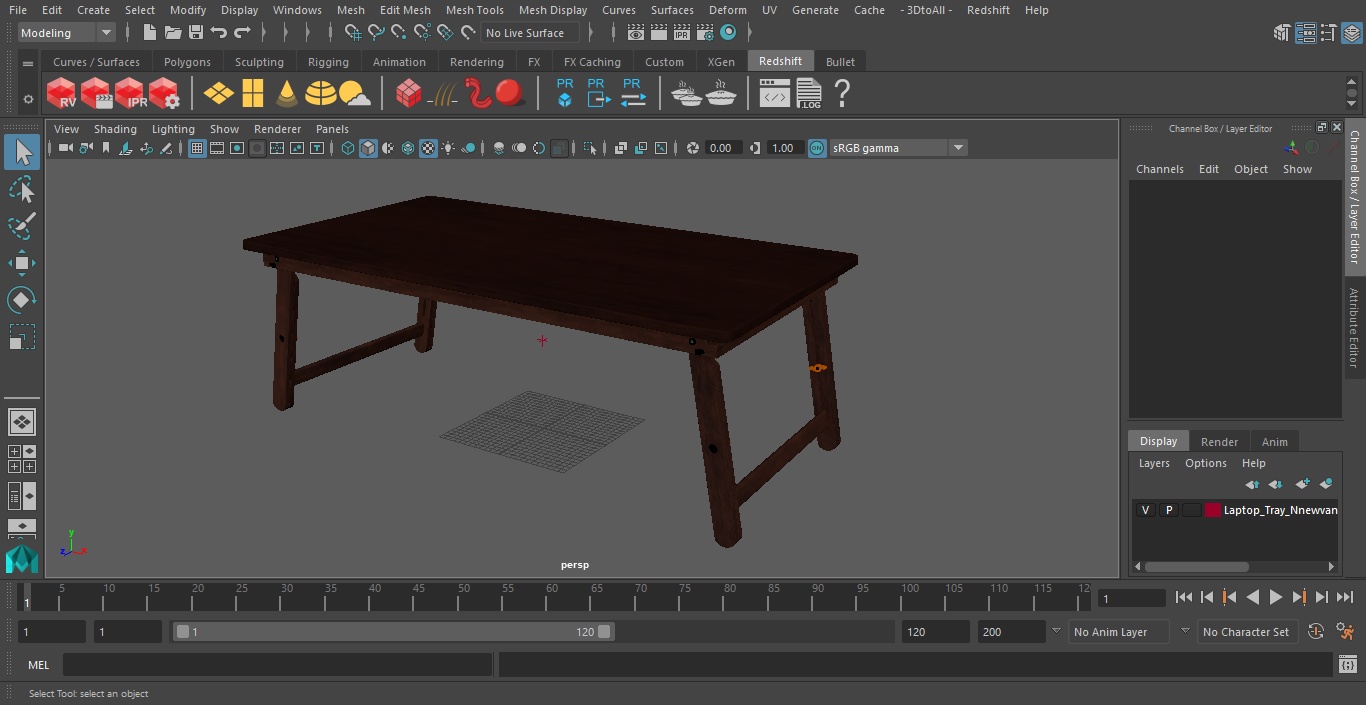 3D Laptop Tray Nnewvante Floor Table Dark model