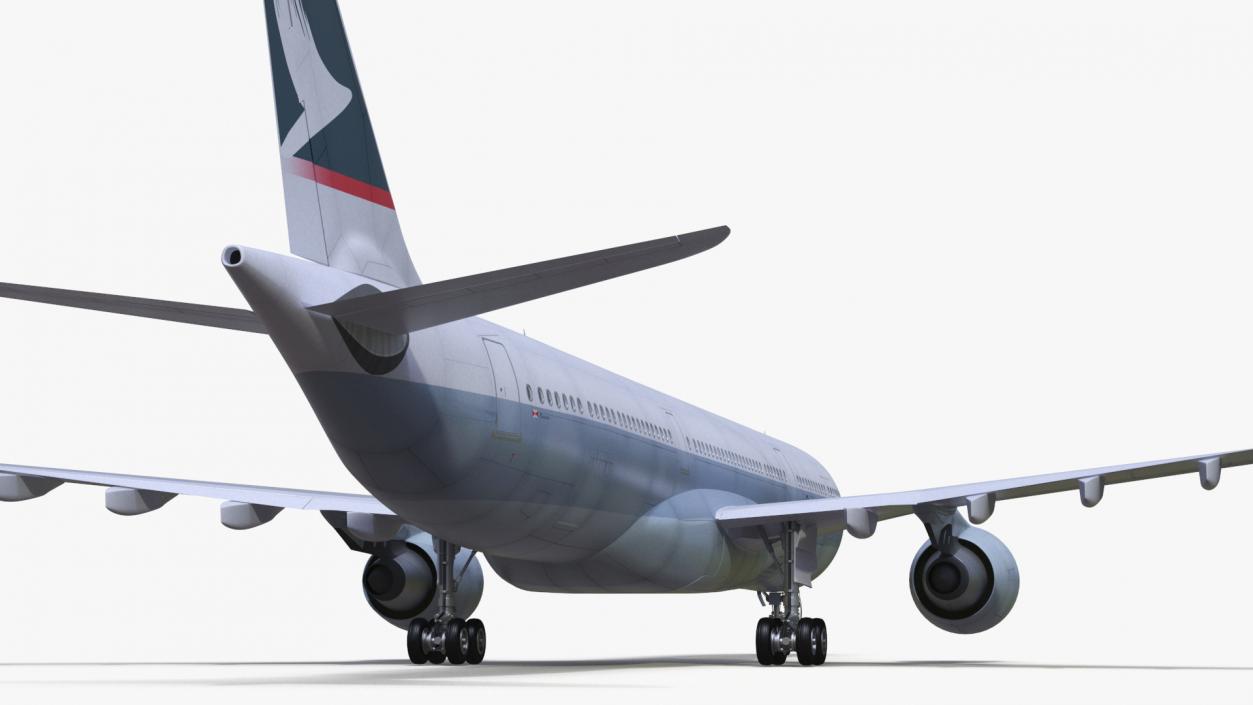 3D Cathay Pacific Airbus A330-300 Rigged for Cinema 4D