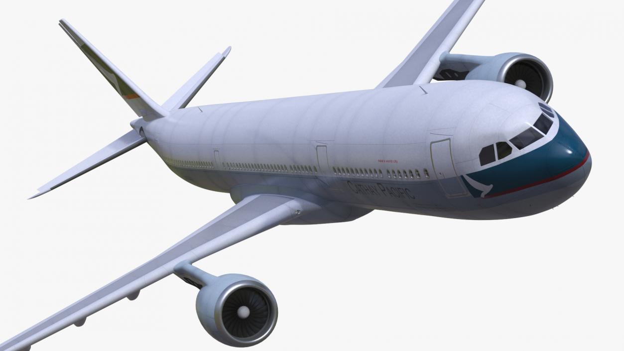 3D Cathay Pacific Airbus A330-300 Rigged for Cinema 4D