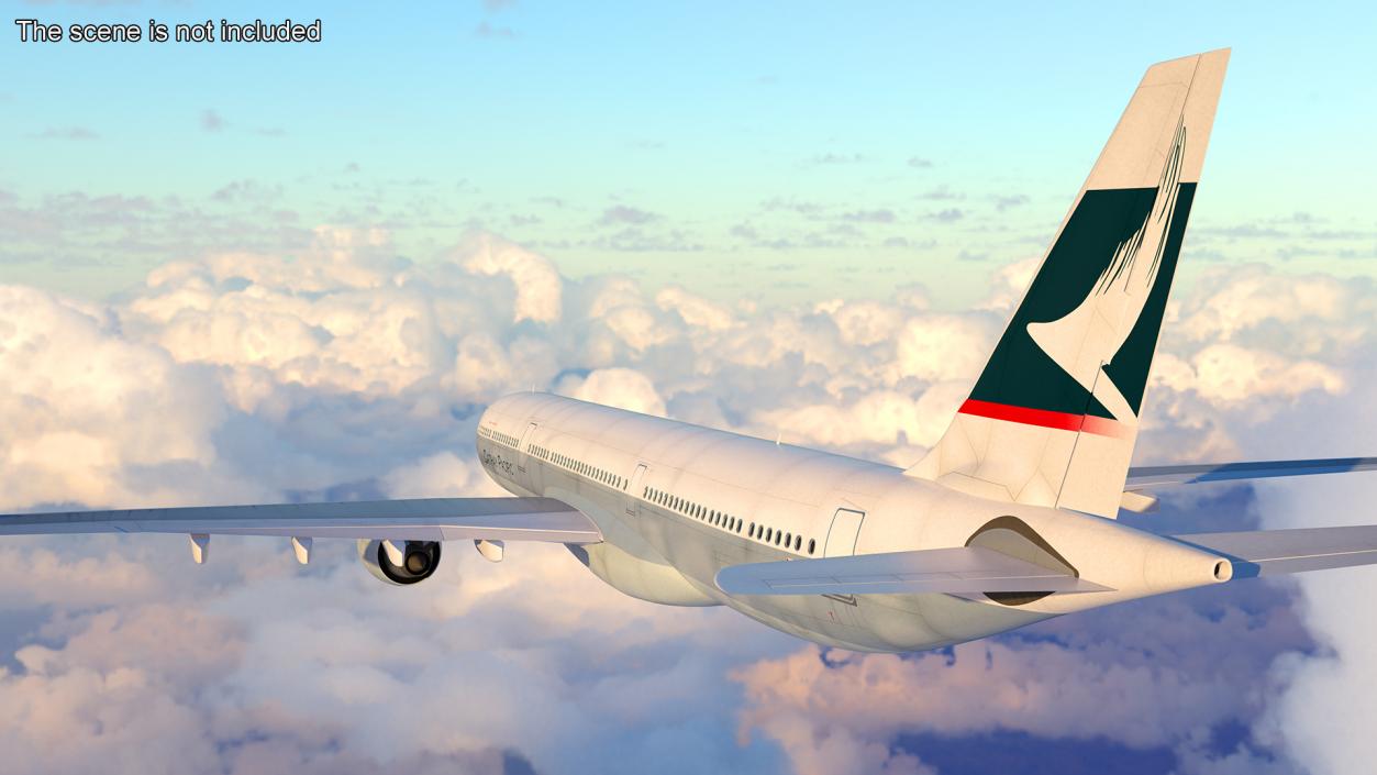 3D Cathay Pacific Airbus A330-300 Rigged for Cinema 4D