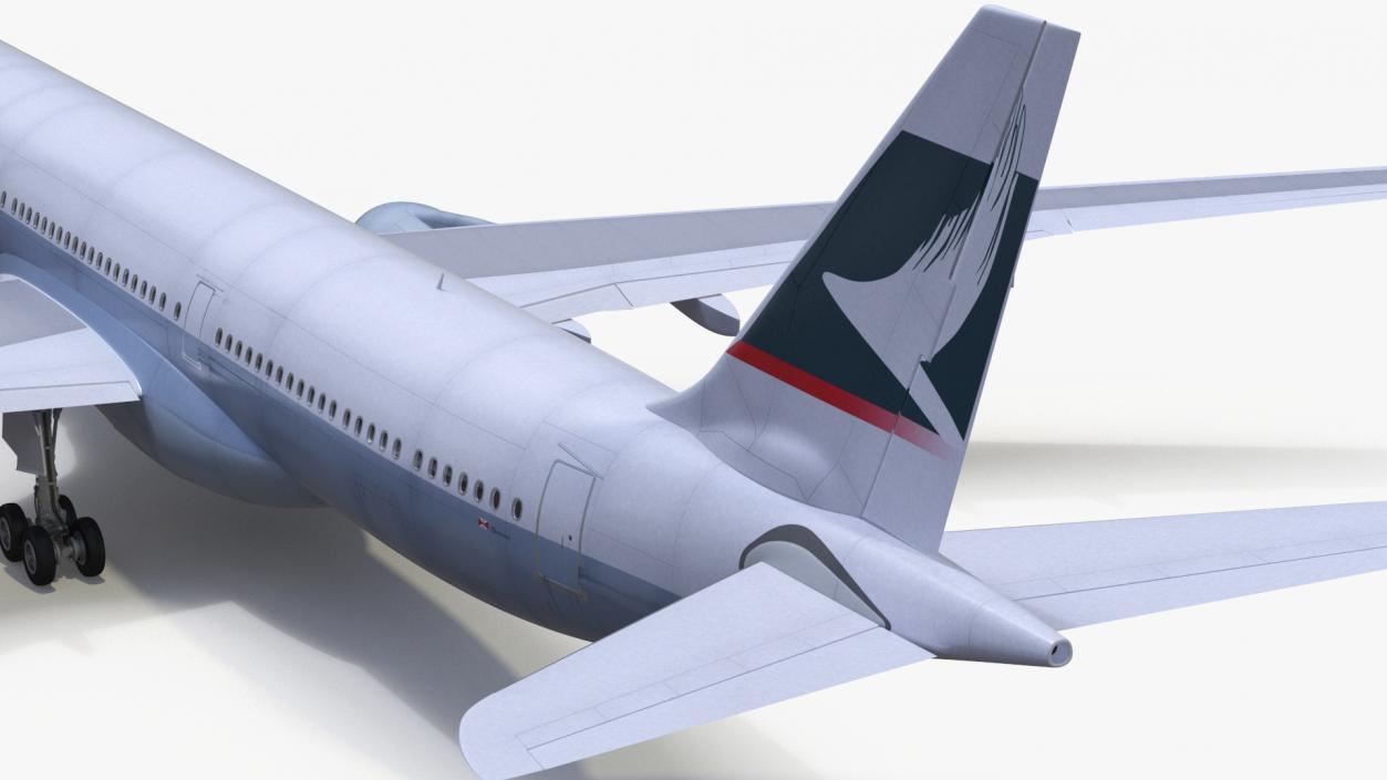 3D Cathay Pacific Airbus A330-300 Rigged for Cinema 4D