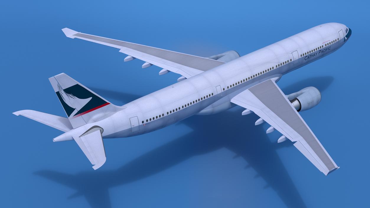 3D Cathay Pacific Airbus A330-300 Rigged for Cinema 4D