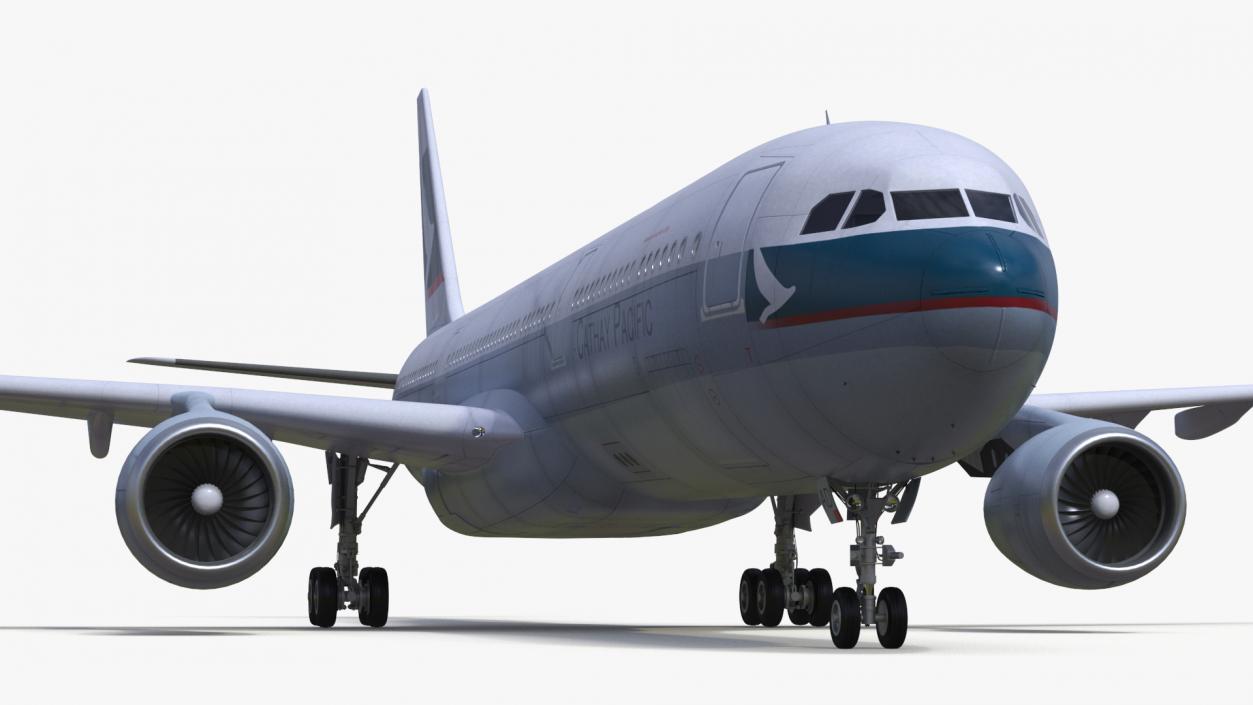 3D Cathay Pacific Airbus A330-300 Rigged for Cinema 4D