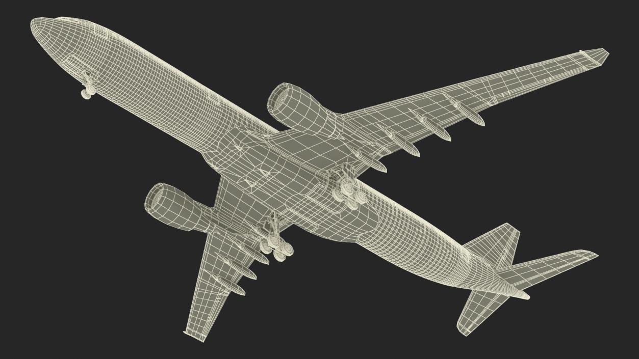 3D Cathay Pacific Airbus A330-300 Rigged for Cinema 4D