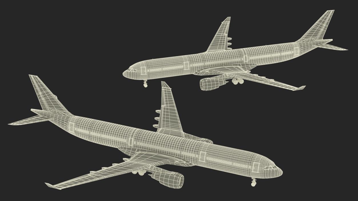 3D Cathay Pacific Airbus A330-300 Rigged for Cinema 4D