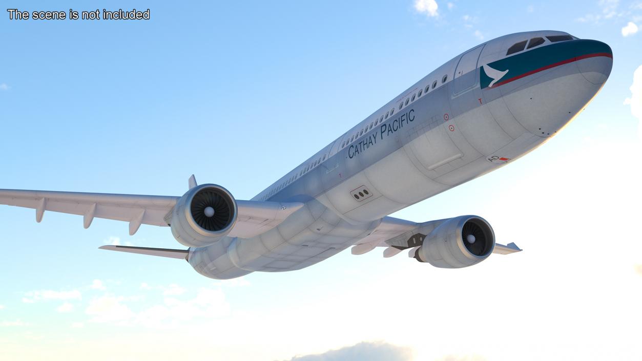 3D Cathay Pacific Airbus A330-300 Rigged for Cinema 4D