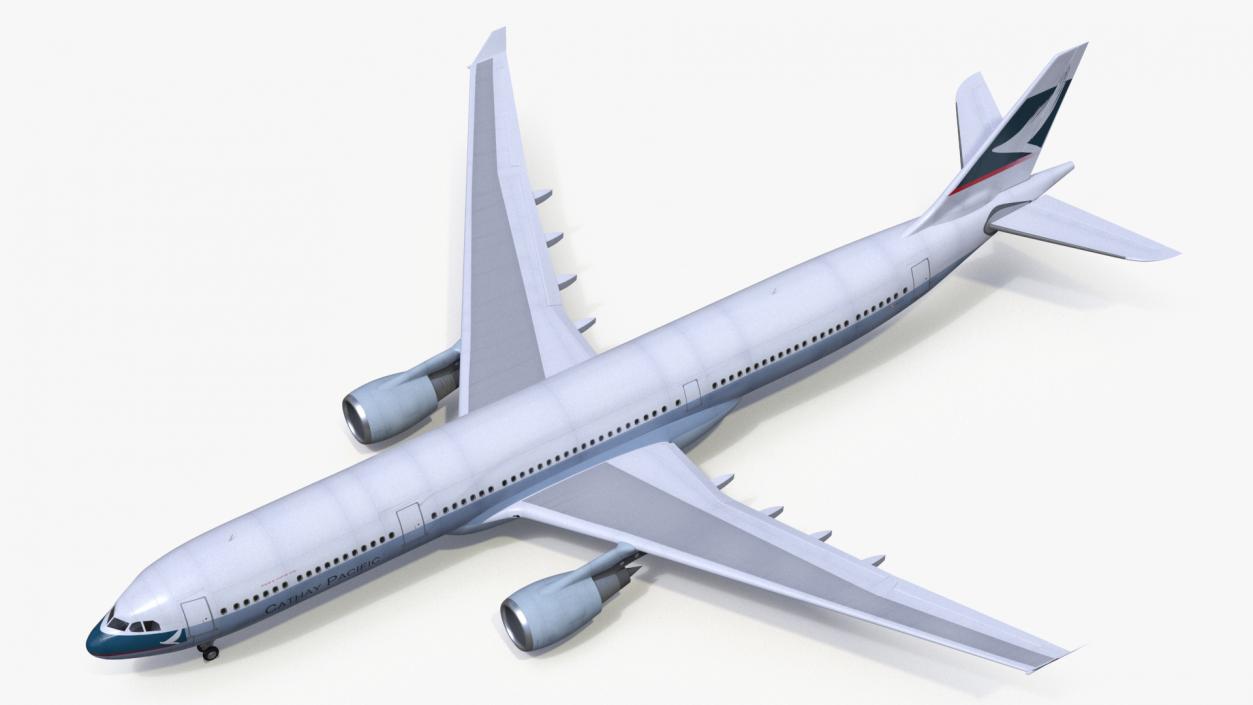 3D Cathay Pacific Airbus A330-300 Rigged for Cinema 4D