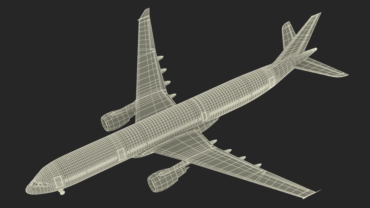 3D Cathay Pacific Airbus A330-300 Rigged for Cinema 4D