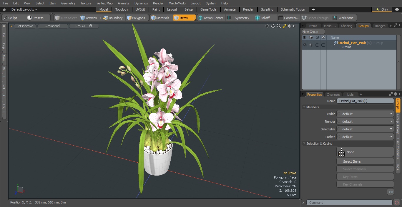 3D model Orchid Pot Pink