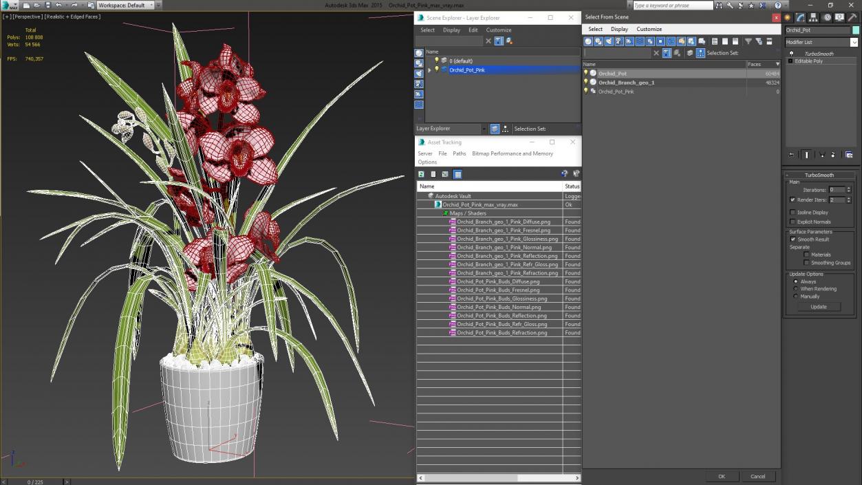 3D model Orchid Pot Pink