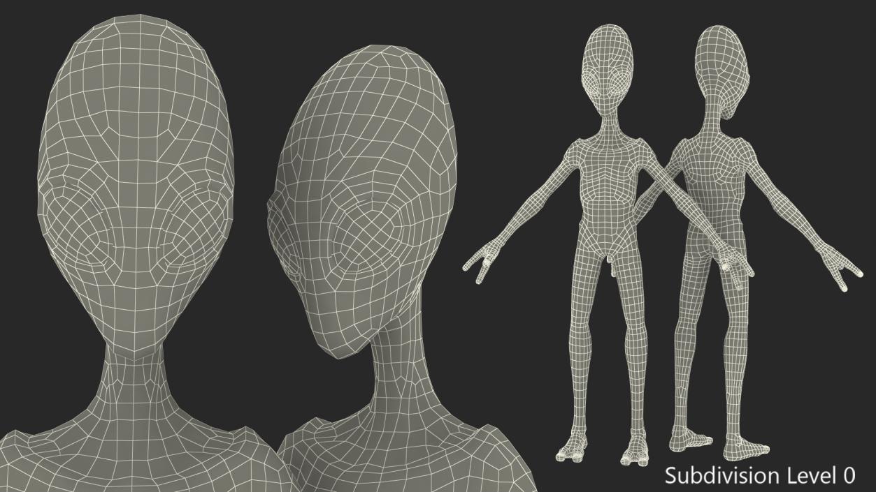 Green Alien Neutral Pose 3D model