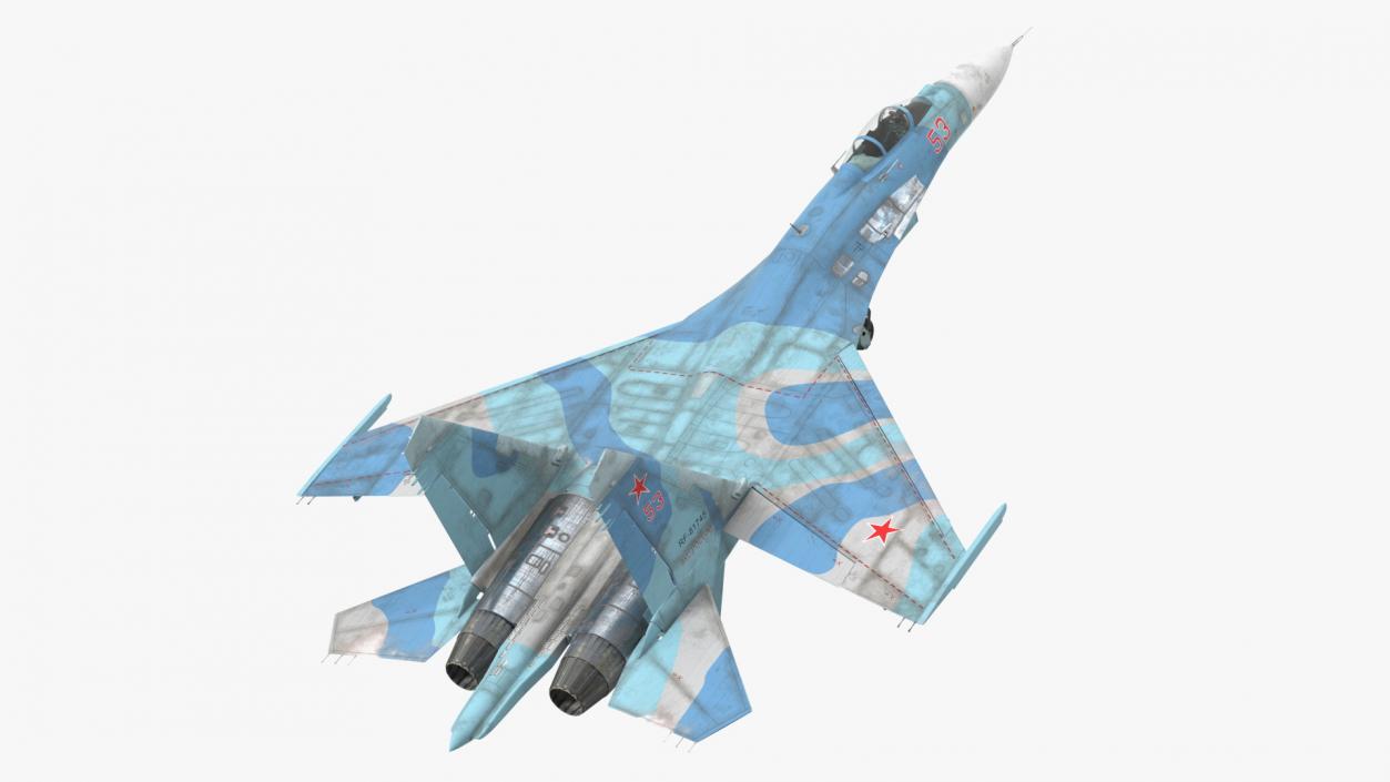 Russian Jet Fighter Sukhoi Su-27 Flanker Old 3D model