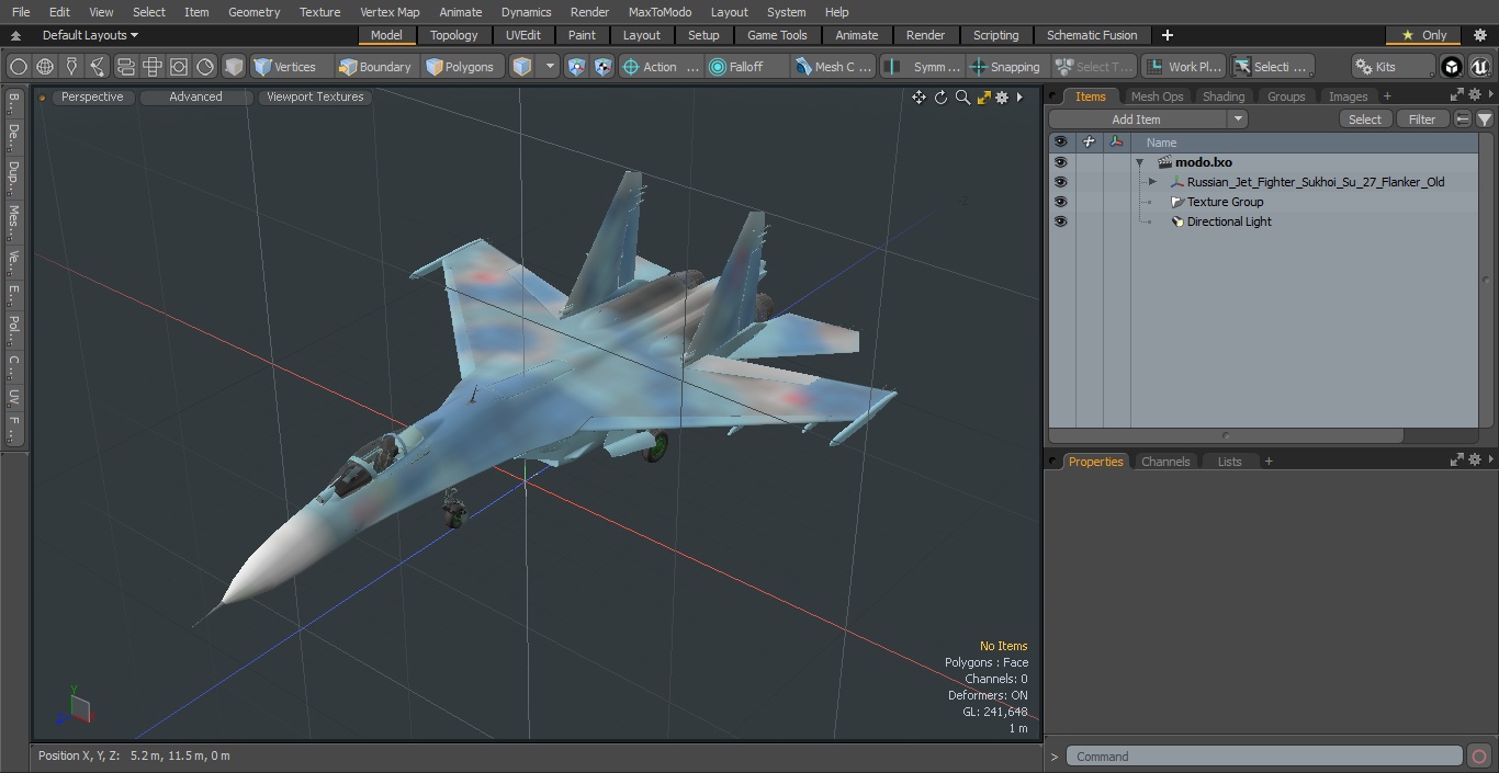 Russian Jet Fighter Sukhoi Su-27 Flanker Old 3D model