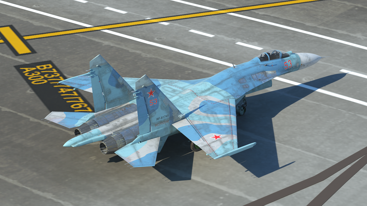 Russian Jet Fighter Sukhoi Su-27 Flanker Old 3D model