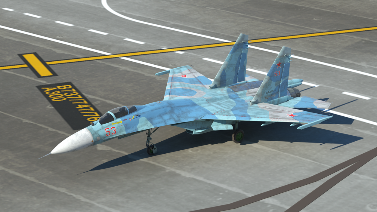 Russian Jet Fighter Sukhoi Su-27 Flanker Old 3D model