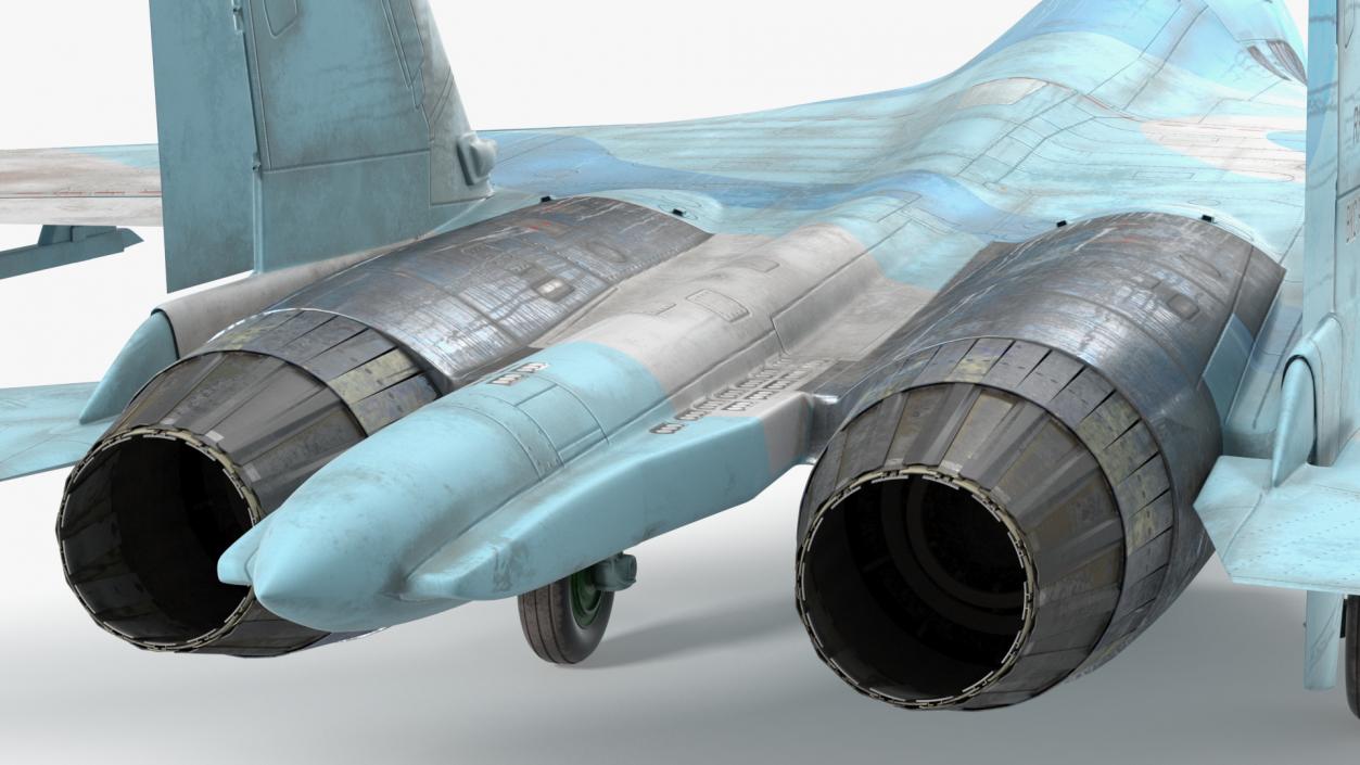 Russian Jet Fighter Sukhoi Su-27 Flanker Old 3D model