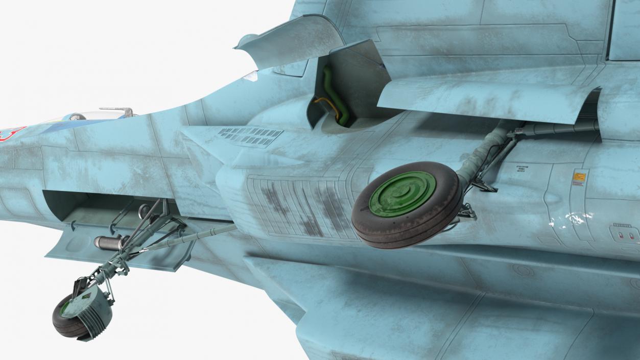 Russian Jet Fighter Sukhoi Su-27 Flanker Old 3D model