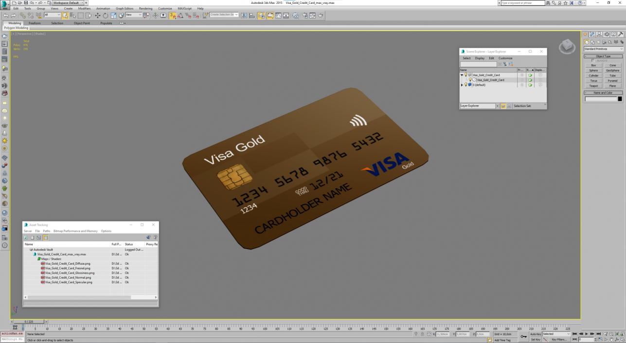 3D Visa Gold Credit Card