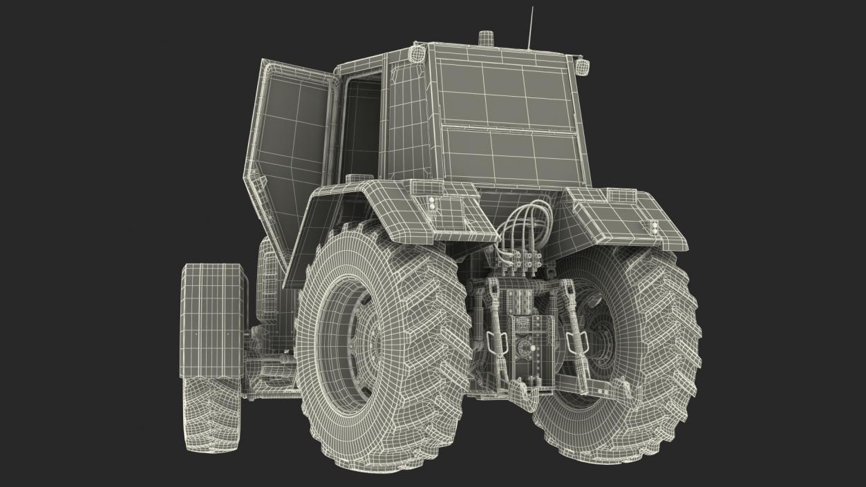 3D model Wheel Tractor Clean Rigged for Maya