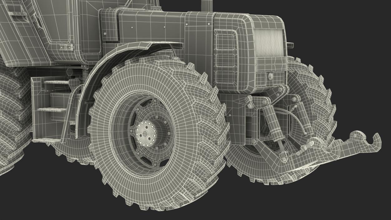 3D model Wheel Tractor Clean Rigged for Maya