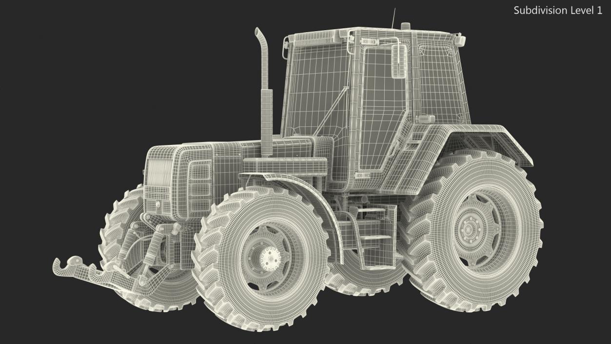 3D model Wheel Tractor Clean Rigged for Maya