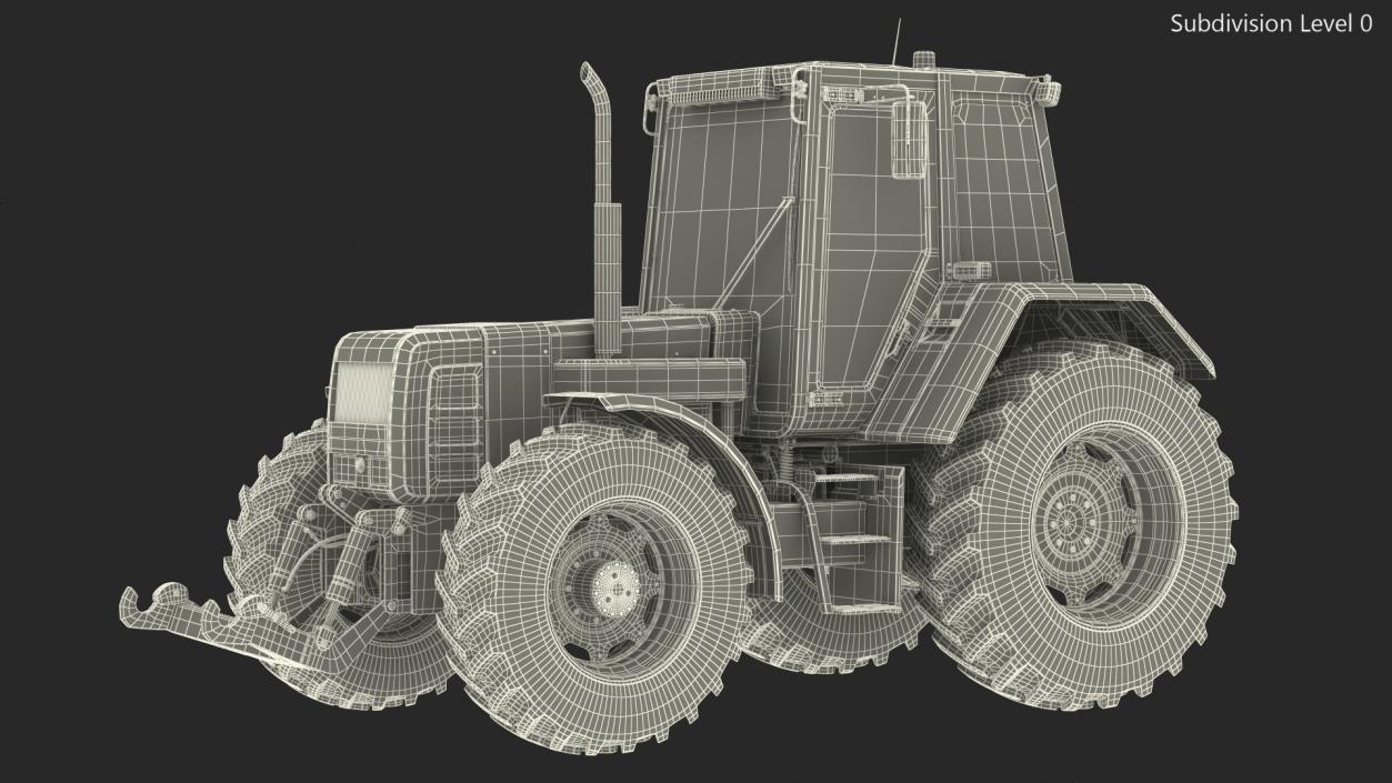 3D model Wheel Tractor Clean Rigged for Cinema 4D