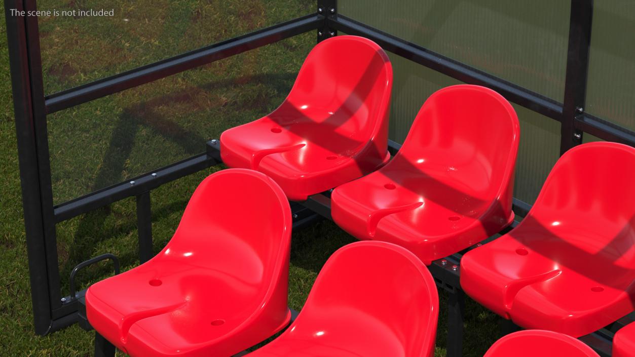 3D Plastic Sports Seat Red model